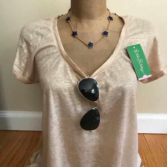 Lilly Pulitzer Tops - Lilly Pulitzer Gold Linen “Inara” Top